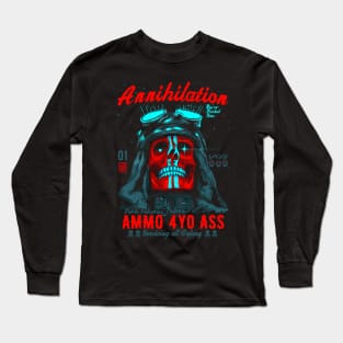 Tokebi Red Annihilation Skull Long Sleeve T-Shirt